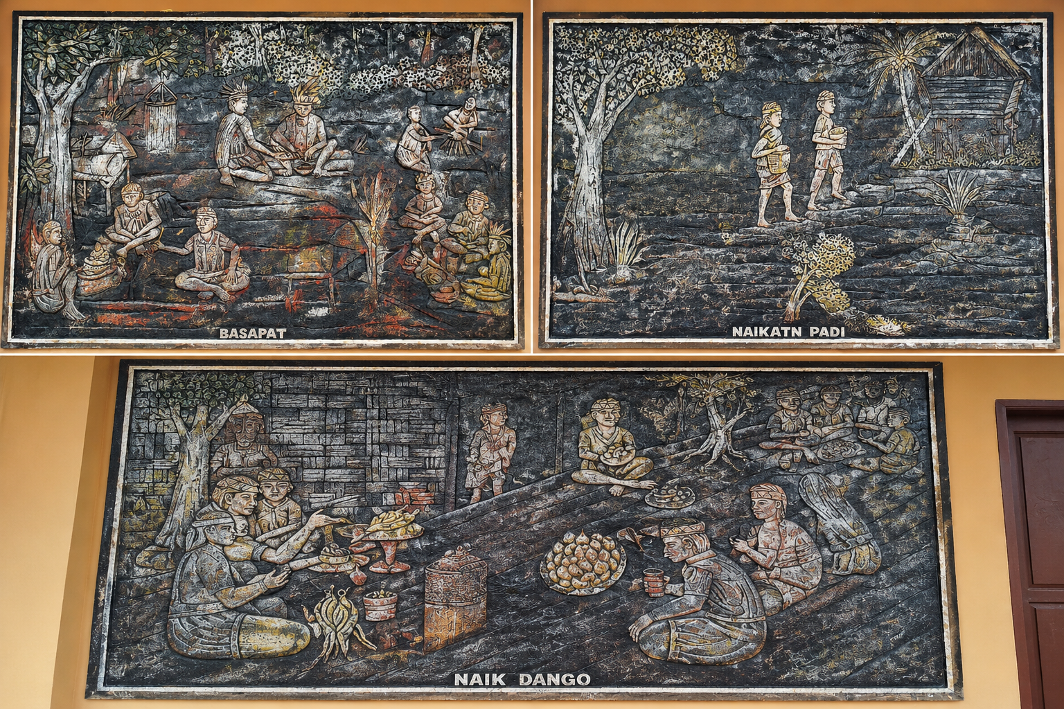 Relief Dinding Tradisi Dayak